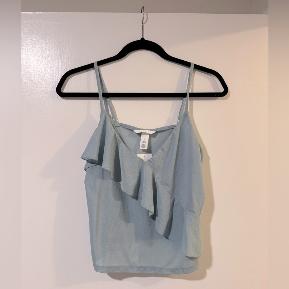 NWT H&M Soft Blue Ruffled Camisole size small